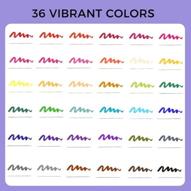 Artecho 36 Colors Markers for Adult Coloring Books No Bleeding, Dual Tip Markers for School, Fine and Brush Tip for Adults Coloring Books, Calligraphy, Drawing, Sketching - Image 2