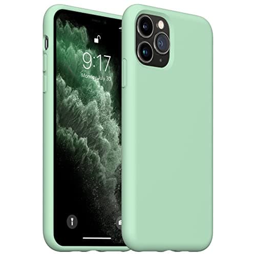 OuXul Designed for iPhone 11 Pro Max Case, Slim Liquid Silicone Case Compatible with iPhone 11 Pro Max 6.5 Inch, Full Body Microfiber Lining Protective Case (Tea Green) - Image 1