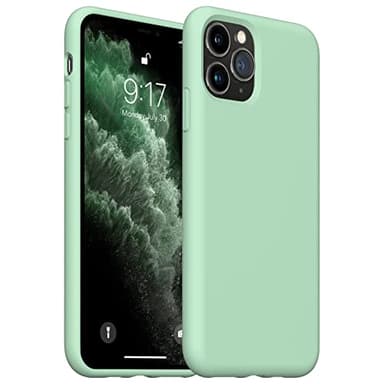 OuXul Designed for iPhone 11 Pro Max Case, Slim Liquid Silicone Case Compatible with iPhone 11 Pro Max 6.5 Inch, Full Body Microfiber Lining Protective Case (Tea Green) - Image 1