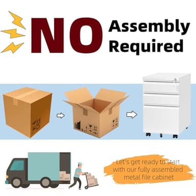 Approgreent Mobile File Cabinet for Home Office, Lockable 3 Drawer Filing Cabinet with Wheels for A4-Size/Letter-Size/Legal-Size, Fully Assembled Except Casters, White - Image 4