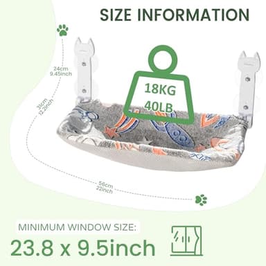 HiPetpy 2 Pack Cat Window Perch, Glow in The Dark Foldable Cat Hammock with Sunken Design & Removable Soft Cover, Breathable Cordless Window Bed for Resting Indoor Kitten (Shallow Perch, 2 Pack - M) - Image 6