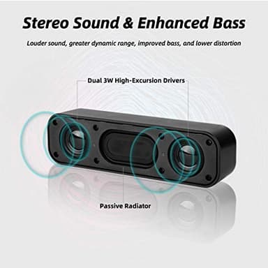 [Upgraded] USB Computer /Laptop Speaker with Stereo Sound & Enhanced Bass, Portable Mini Sound Bar for Windows PCs, Desktop Computer and Laptops - Image 2