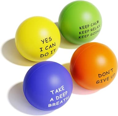 KDG Motivational Stress Balls(4 Pack) for Kids and Adults,Stress Relief Ball with Quetos to Rrelieve Anxiety and Manage Anger - Image 1