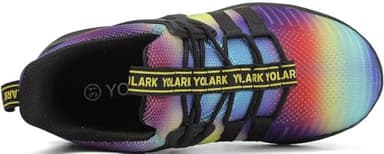 YOLARK Boys Girls Sneakers for Kids Non-Slip Tennis Shoes Fashion Lightweight Breathable Running Sport Athletic(Rainbow Big Size 4) - Image 5