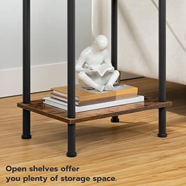 HOOBRO Side Table with Charging Station, End Table with USB Port and Outlet, Nightstand with 2-Layer Storage Shelves for Small Spaces, Living Room, Bedroom, Stable Frame, Rustic Brown BF09UBZ01 - Image 7