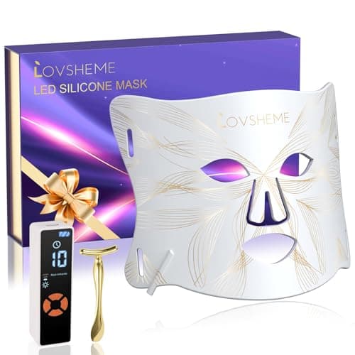 Lovsheme Red Light Therapy for Face, LED Face Mask Light Therapy, Red Light Therapy Mask for Acne, Wrinkles and Skin Rejuvenation, 320 LEDS, 3 Modes, 10-Min Auto Off, Eye Protection Included - Image 1