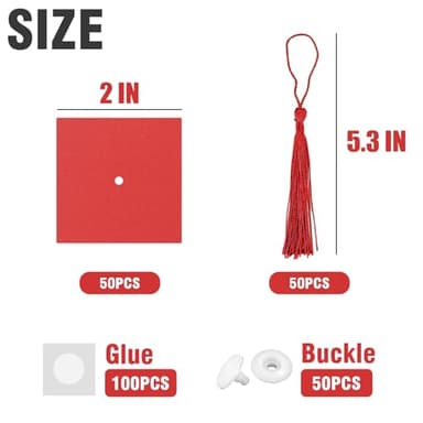 POUYRBA Graduation Cap Chocolate Decorations, 50pcs Black and Dark Blue 2025 Graduation Party Set for Chocolates Candies (red) - Image 2