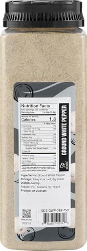 Soeos Ground White Pepper, 18oz (510g), Non-GMO, Kosher Certified, Fresh, Aromatic and All-Natural, White Peppercorns Powder, Perfect for Barbecue, Stir-Fry, Soup - Image 2