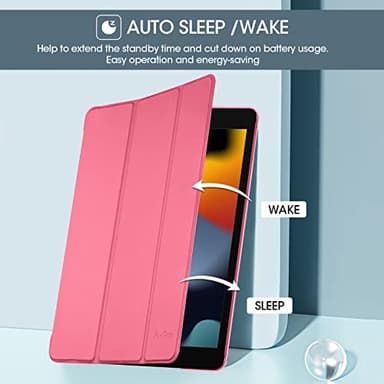 ProCase for iPad 9th/ 8th/ 7th Generation Case 10.2 Inch, iPad 10.2 Case 2021/2020/2019, Slim Smart Cover with Translucent Hard Shell Back, Supports Touch ID, Auto Wake/Sleep -Melonpink - Image 4