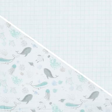 Delta Children 100% Cotton Muslin Baby Receiving Blankets for Girls and Boys – 47x47 Inches (Pack of 2), Sea Life - Image 10