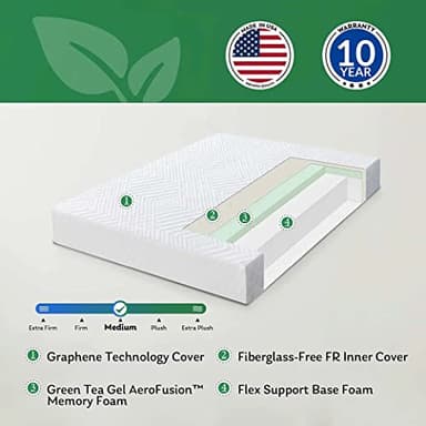 Coolsence RV Mattress King, 10 Inch Memory Foam Camper Mattress Bed in a Box Designed & Assembled in The USA, CertiPUR-US Certified, 80"×72"×10", White - Image 6