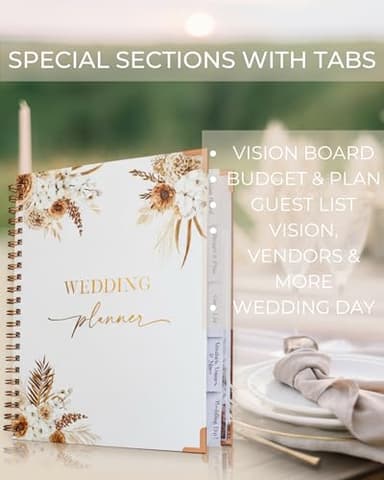 Beautiful Boho Wedding Planner Book and Organizer - Enhance Excitement and Makes Your Countdown Planning Easy - Unique Engagement Gift for Newly Engaged Couples, Future Brides and Grooms,9 X 11 inches - Image 5