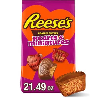 REESE'S Assorted Chocolate Peanut Butter Shapes, Valentine's Candy Bag, 21.49 oz - Image 1