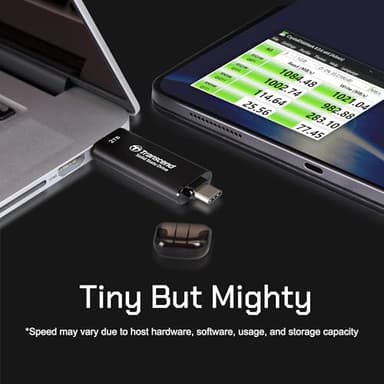 Transcend 256GB External SSD, Up to 1,050MB/s, Dual USB Flash Drive for iPhone&iPad&Mac, Windows&Android, Tablet&PC, Smart TV, USB 3.2 Gen 2 Thumb Drive Photo Stick, 2-in-1 Type C &Type A Memory Stick - Image 6