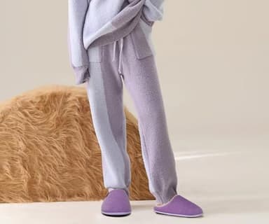 COFACE Womens House Slippers Ladies Memory Foam Warm Fuzzy Scuff Slipper Slip On Lightweight Felt Bedroom Shoes With Indoor Outdoor Rubber Sole, Light Purple Size 7 - Image 6