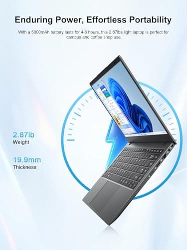 Zrasu Win11 Pro Laptop 8GB LPDDR4 RAM 256GB SATA SSD, Celeron N4020, Gigabit LAN，4K HD, WI-FI5, Bluetooth5.0, 14'' Computer FHD IPS Thin Laptop for Student Home - Image 6