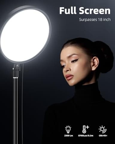 Weilisi Large Ring Light with 79" Stand, 6500K Professional Full-Screen Big Ring Light with Stand and Phone Holder, Selfie Light with Remote for Studio Video Photography, TikTok, YouTube, Live Stream - Image 2