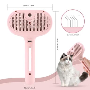 Hair Removal Comb with Water Tank and Release Button - Cat/Dog Grooming Brush for Deshedding and Bathing - Image 6