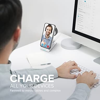 Wireless Charging Station, 3 in 1 Fast Wireless Charger Stand for Multiple Devices Apple Watch Ultra Series 11 10 9 8 7 6 SE 5 4 3 2, iPhone 17 16 15 14 13 12 11 Pro Max/Plus/Air/X/XS/XR/SE, Airpods - Image 2
