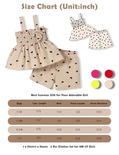 12-18 Months Girl Clothes Baby Girl Clothes 2 Years Old Toddler Girl Summer Outfits Ruffle Sleeveless Shirts Linen Tank Tops Shorts Set Clothing Apricot - Image 6