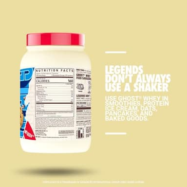 GHOST Whey Protein Powder, Chips Ahoy! - 2LB, 25G of Protein - Whey Protein Blend - ­Post Workout Fitness & Nutrition Shakes, Smoothies, Baking & Cooking - Cookie Pieces Inside - Image 2