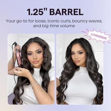 Wavytalk 5 in 1 Curling Iron Set with Curling Brush and 4 Interchangeable Ceramic Curling Wand (0.35"-1.25”), Wand Curling Iron Instant Heat Up, Dual Voltage Hair Curler - Image 5