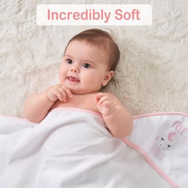 Viviland Baby Towels and Wash Cloths Set - Hooded Towels, Face Towels, Burp Cloths or Wipes - Absorbent Bath Towels - 6-Pack, Size 28 x 28 Inch (Pink Unicorn) - Image 7