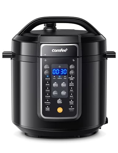COMFEE’ 9-in-1 Electric Pressure Cooker, 14 Presets Instant Multi Slow Cooker Olla de Presion Non-Stick Pot Rice , Yogurt Maker, Sauté Steamer, Black , 6 Quarts - Image 1
