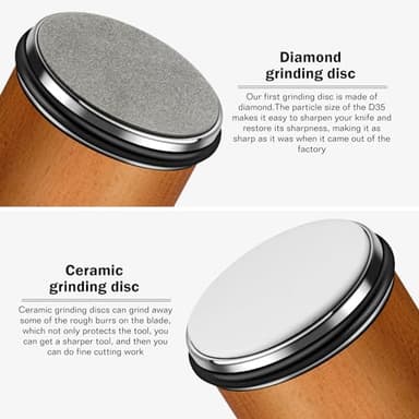 AIERLIAN Knife Sharpener Tool, Rolling Knife Sharpener Kit, Knife Sharpening with Diamonds and Ceramic for Steel of Any Hardness, Kitchen knife Sharpener with 15 & 20 Degree Magnetic Angle(Brown) - Image 3