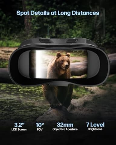 4K Night Vision Binoculars for Adults with Full Color, 36MP Photos, 1000m Range, 8X Zoom for Dad, Hunters, Campers – Includes 32GB Card & Carry Case - Image 4