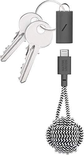 Native Union Key Cable - Ultra-Strong Reinforced [MFi Certified] Durable USB-C to Lightning High Speed Charging Cable with Key Fob Compatible with iPhone 14, iPhone 13 and Earlier (Zebra) - Image 1