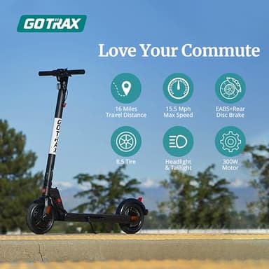 Gotrax XR Elite Electric Scooter, 8.5" Pneumatic Tire, Max 18 Mile and 15.5Mph by 300W Motor, Bright Headlight and Taillight, Aluminum Alloy Frame and Cruise Control, Foldable Escooter for Adult Black - Image 2