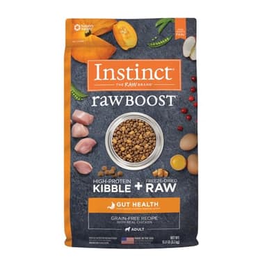 Instinct Raw Boost Gut Health, Natural Dry Dog Food with Freeze Dried Pieces, Grain Free Recipe - Real Chicken, 18 lb. Bag - Image 1