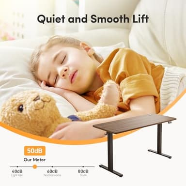 FEZIBO Electric Standing Desk Adjustable Height, 60 x 24 Inch Sit and Stand Desk, Home Office Desk, Ergonomic Workstation Computer Desk, Black Walnut - Image 5