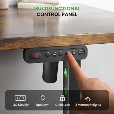 SIAGO Electric Standing Desk Adjustable - 48 x 24 Inch Sit Stand up Desk with Cable Management - 3 Memory Preset Adjustable Height Table - Image 7