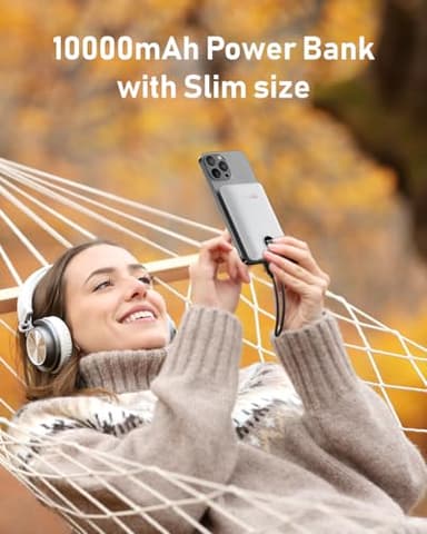 VEEKTOMX Small Portable Charger, Mini Power Bank 10000mAh, PD 22.5W Fast Charging USB-C Battery Bank, Travel Essentials Dual Voltage External Portable Powerbank for iPhone/Samsung/Google Pixel, White - Image 7