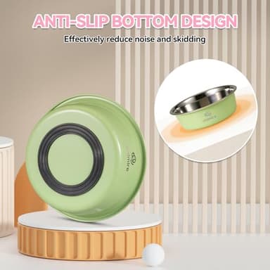 Stainless Steel Metal Dog Bowl Set of 2, Animire Nonslip Dog Water and Food Bowl, Easy to Clean, Each Holds 3.8 Cup - Image 3