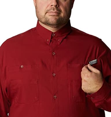 Columbia Men’s PFG Tamiami™ II Long Sleeve Shirt — Tall, Beet, XLT - Image 8