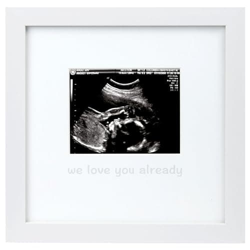 tiny ideas We Love You Already Sonogram Sentiment Frame, Baby Announcement, Gender Neutral Ultrasound Keepsake, Ideal Pregnancy Gift, Baby Shower and Nursery Decor, 4”x5” Photo Insert, White - Image 1