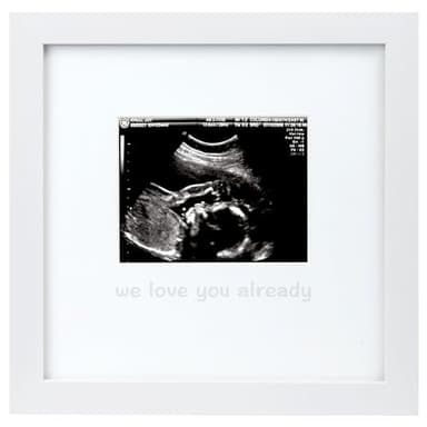 tiny ideas We Love You Already Sonogram Sentiment Frame, Baby Announcement, Gender Neutral Ultrasound Keepsake, Ideal Pregnancy Gift, Baby Shower and Nursery Decor, 4”x5” Photo Insert, White - Image 1