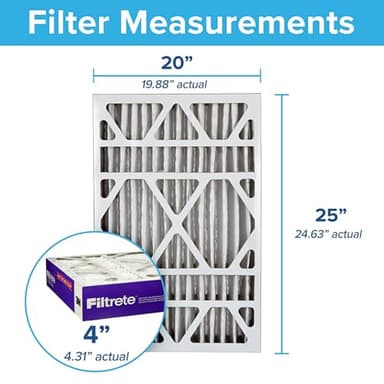 Filtrete 20x25x4 AC Furnace Air Filter, MPR 1550, MERV 12, Fits Honeywell & AprilAire Space-Gard, CERTIFIED Asthma & Allergy Friendly, Electrostatic Filter, 2-Pack (Actual Size 19.88x24.63x4.31 in) - Image 2