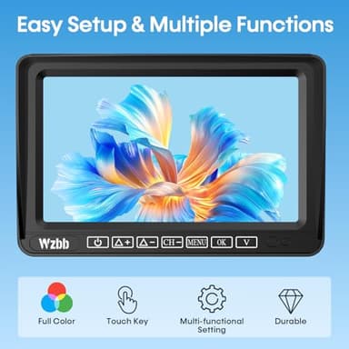 7-Inch Wireless Backup Camera for RV Trailer - HD 1080P Monitor, Night Vision, IP69 Waterproof, Easy Installation Compatible with Furrion, 4-Channel Support by WZBB - Image 6