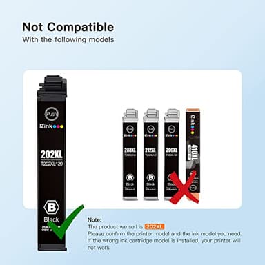 E-Z Ink 202XL Ink Cartridges High Capacity Remanufactured for Epson 202 XL 202XL T202XL to Use with Expression Home XP-5100 Workforce WF-2860 Printer (1 Black 1 Cyan 1 Magenta 1 Yellow, 4 Pack) - Image 2