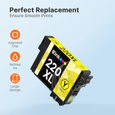 E-Z Ink Remanufactured Ink Cartridge Replacement for Epson 220 XL 220XL T220XL to use with WF-2760 WF-2750 WF-2630 WF-2650 WF-2660 XP-320 XP-420 XP-424(4 Black, 2 Cyan, 2 Magenta, 2 Yellow) 10Pack - Image 4