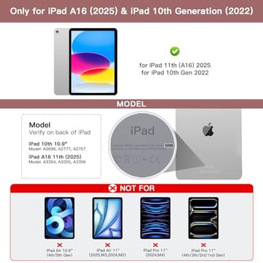 RAYMCRAFT for iPad 11th(A16, 2025)/10th Generation Case with Keyboard, Magic Keyboard 2022, Springy Backlit Keys, Stain-Resistant Surface, Multi-Touch Trackpad, Azalea Red - Image 2
