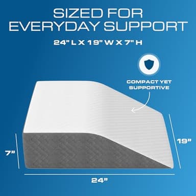 Kolbs Bed Wedge Pillow Chic Jacquard Cover for Sleeping and Acid Reflux, Heartburn (Flat Top 7" Height) - Image 6