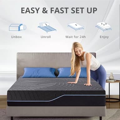 Dyonery 14 Inch Firm King Size Mattress in a Box, Copper Memory Foam Mattress with Cooling Cover, Relieving Pressure & Back Pain, Fiberglass-Free, CertiPUR-US Certified, Foam Made in USA, 76"x80"x14" - Image 6