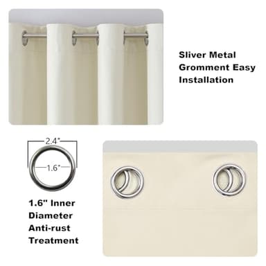 Airwill Grommet Blackout Curtains for Living Room Bedroom Window - Set of 2 Window Curtain Panels, Room Darkening, Thermal Insulated (W52 x L84 Inch, 2 Panels, Beige) - Image 5