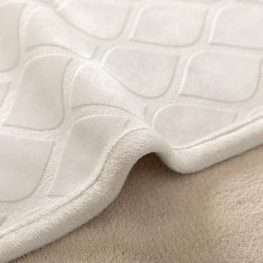 fuguitex Waterproof Dog Blanket Bed Cover Dog Crystal Velvet Moroccan Fuzzy Cozy Plush Pet Blanket Throw Blanket for Couch Sofa(82 * 82 inch, Cream+Beige) - Image 3