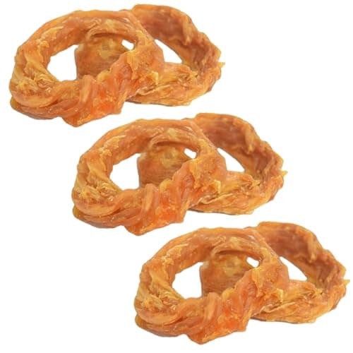 Ultra Chewy Turkey Tendon Rings for Dogs - Premium All-Natural Tendons, Hypoallergenic Treats, Easy to Digest, Alternative to Rawhide (6 Pack) - Image 1